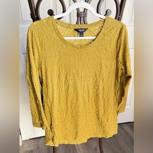 Simply Vera Vera Wang Mustard Textured Blouse